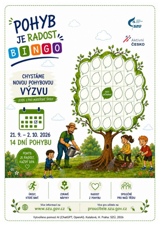 Pohybová výzva - Bingo